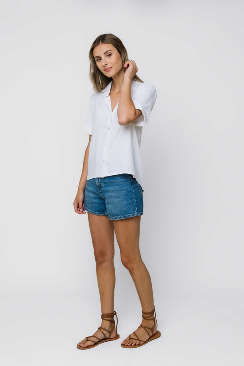 Nina-Roll Cuff Short Sleeve Shirt